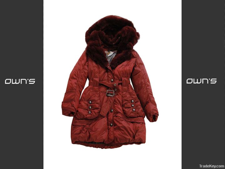 Woman Warm Long Iceland Red Duck Down Coat