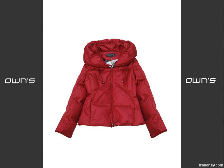 Woman Warm Short Iceland Red Duck Down Coat