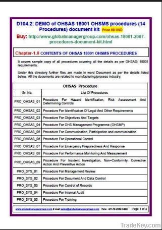 OHSAS 18001 Procedures