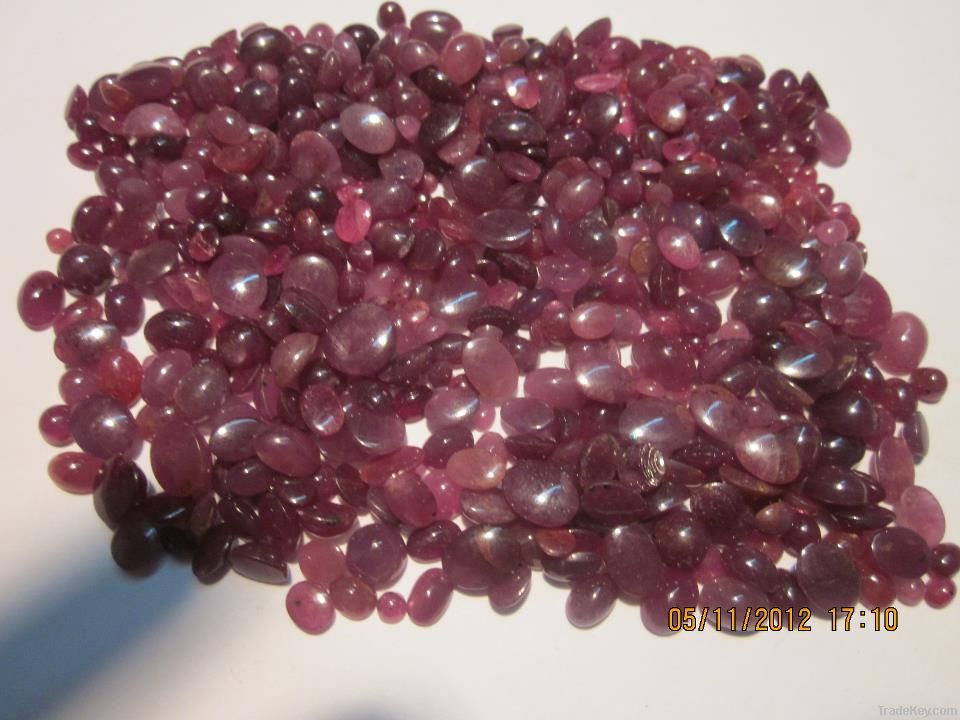 316.5 Natural Ruby Cabochons, both side polished, under 1 carat