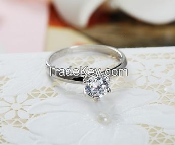 Women's real silver Ring White Gold Filled Cubic Zirconia Size 9 china supplier