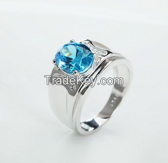Blue Spinel round ring