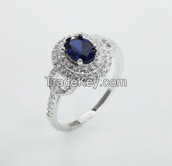 Marquise cut spinel CZ 925 Sterling silver filled Ring Size 9