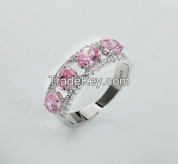 Wholesale 2015 Pink Spinel Fashion Ring in Sterling Silver