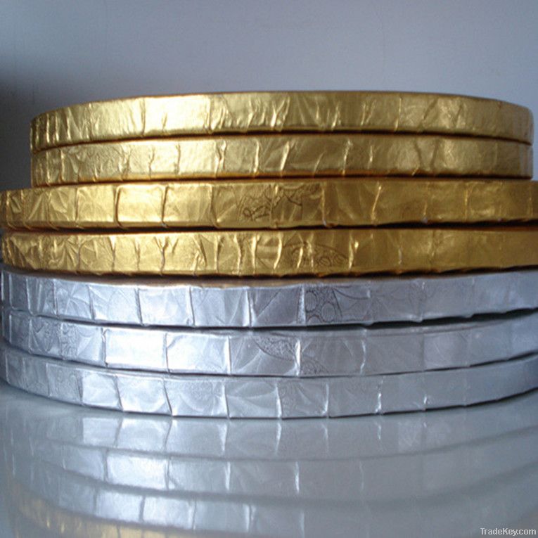 gold and silver cake drums/round cake boards