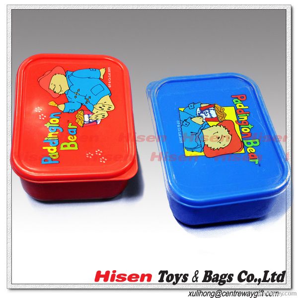 plastic lunch box with cartoon