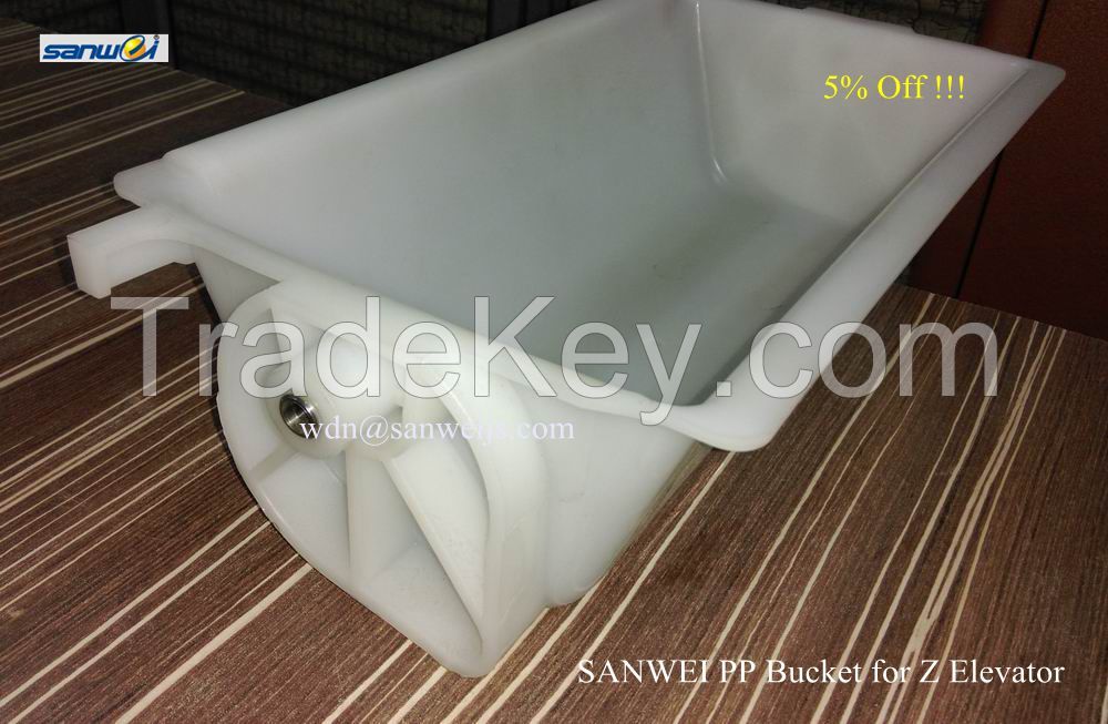 ELEVATOR BUCKET FOR CHAIN CONVEYOR