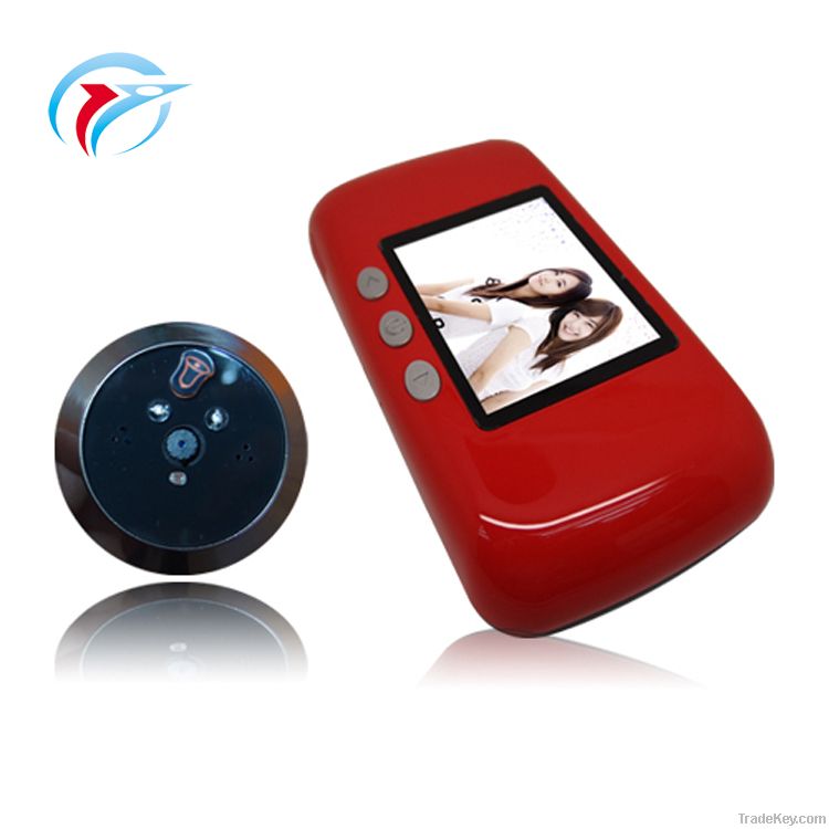 Electronic Peephole Viewer, Digital Door Bell, 960* 240 Black and Red