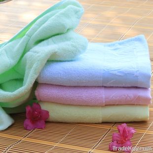 100% cotton jacquard terry bath towel with border