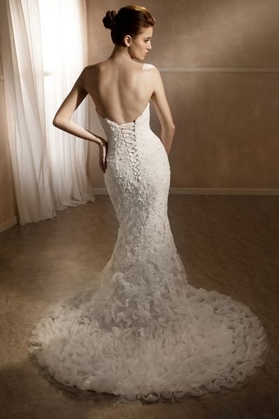 SA4749 Elegant Tulle and Satin Mermaid wedding dress