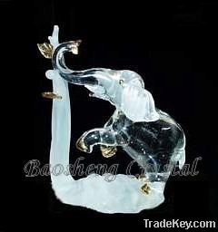 elegant Crystal animal Figurines of jumping elephant