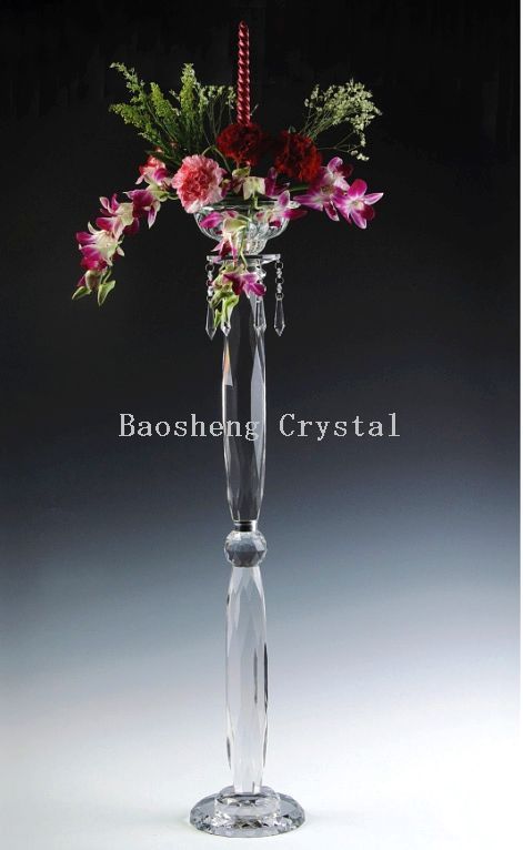 Doule Pillar Tall Glass Candle Holder & Crystal Candlestick for wedding