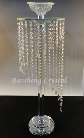 Cheap! Hanging Crystal Beaded Wedding Centerpieces / Glass Candle Holders / Flower Stand