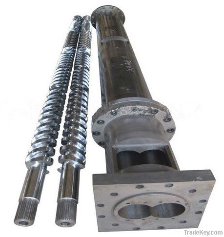 Conical twin screw barrel for PP/PE products