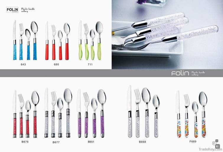 Plastic handle cutlery