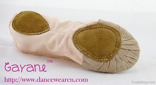 canvas ballet shoes with leather upper