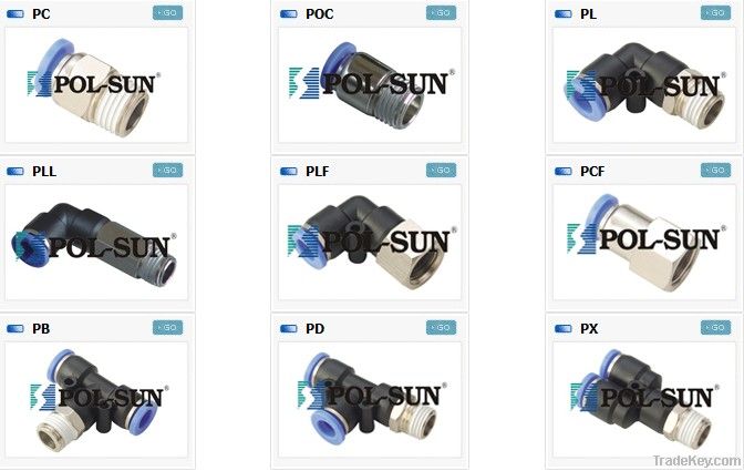 Pneumatic fittings Push in fittings Thread type