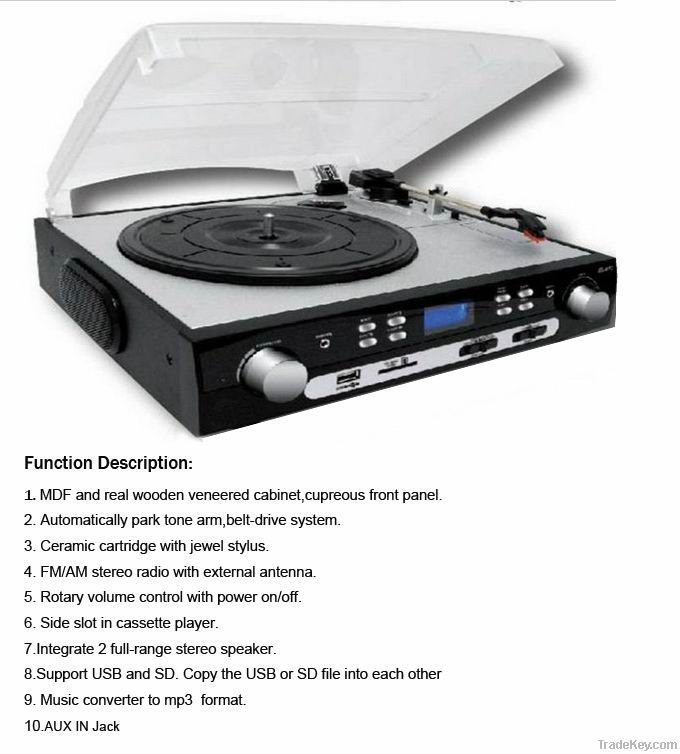 vinyl turntable record FM AM radio player