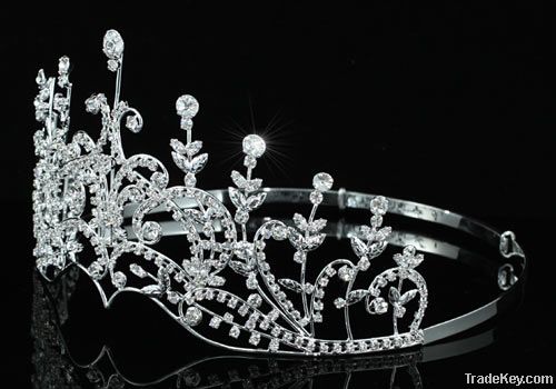 Wholesale Bridal Sparkling Pageant Crystal Tall Tiara CT1579