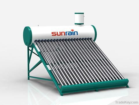 Pressure solar water heater with copper coil
