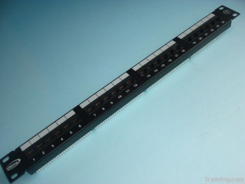 Patch panel with Rj45 24 ports UTP Cat5e/6