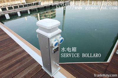 Water Power pedestal, service bollard for floating dock