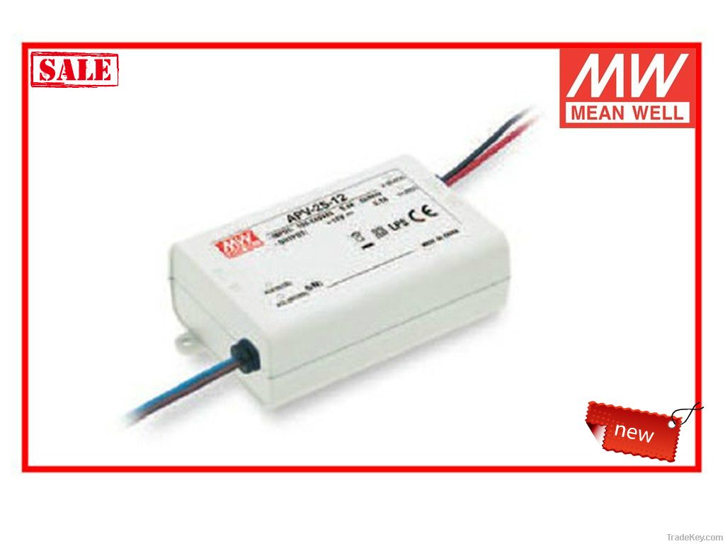 Original MEAN WELL 25W CE LED Driver, APV-25 Outdoor Power Supply