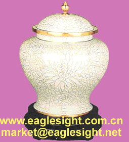 Copper Cloisonné urn (jiangjun urn)