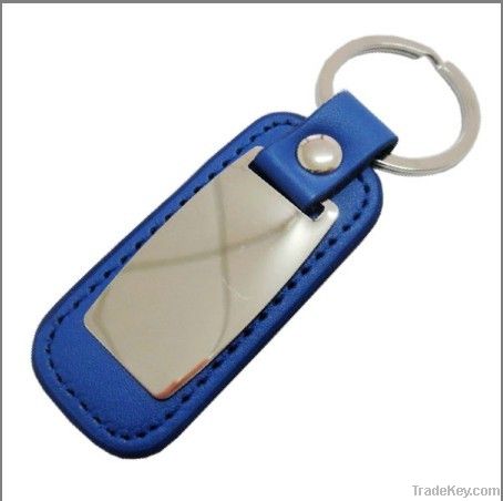 leather keychain with zinc alloy metal for promotion