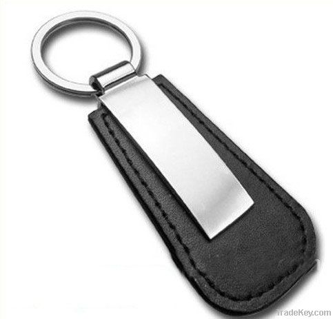 fashion high quality genuine leather black keychain