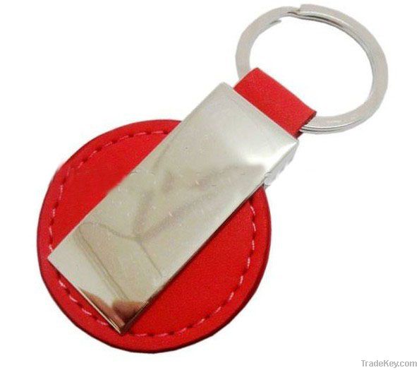 Hot Promotion Gift Customized Leather Keychain  With Metal