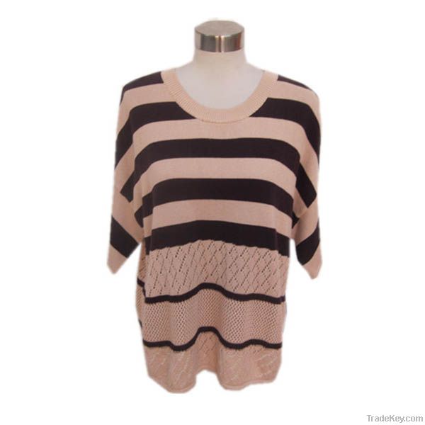 Knitted ladies round neck oversize sweater Y017