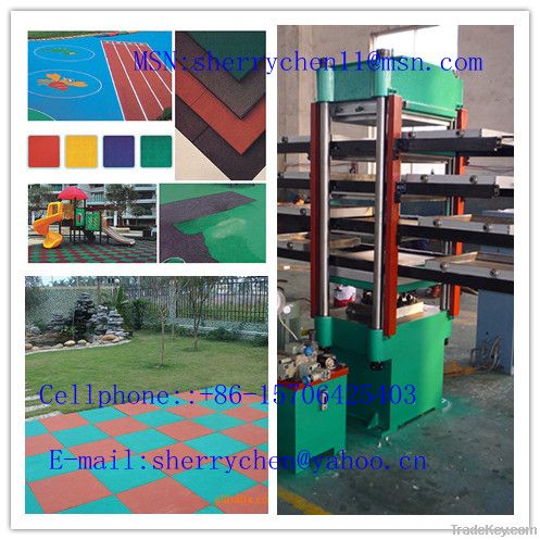 Rubber tile vulcanizing press