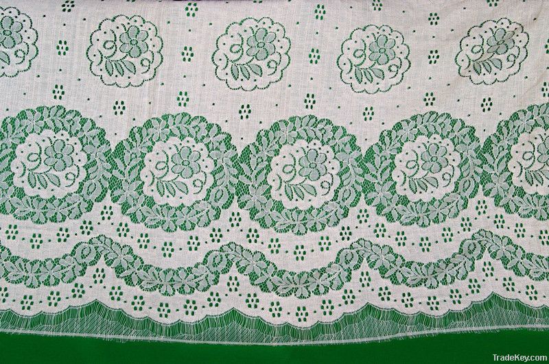 beige cotton&polyester newest design french lace fabric