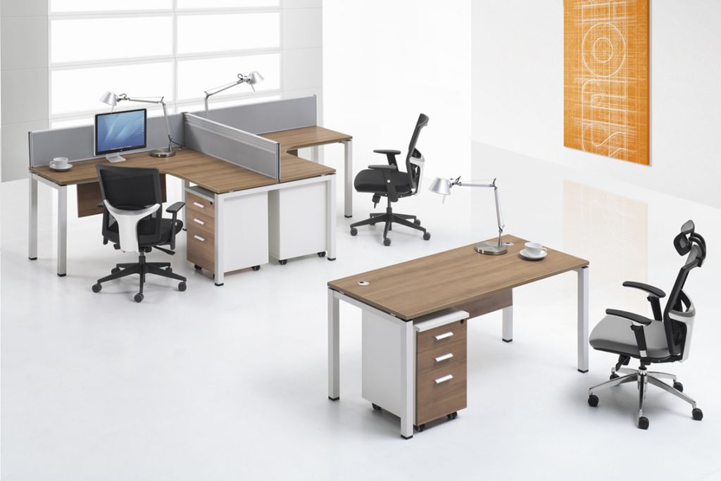 Office partition with desktop panel