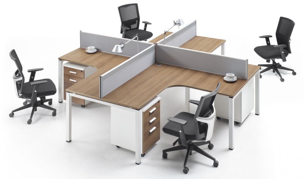 Office partition with desktop panel