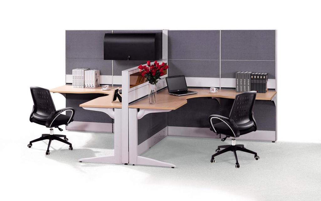 L shape fabric panel office partition