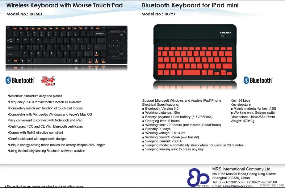 Wireless /Bluetooth keyboard