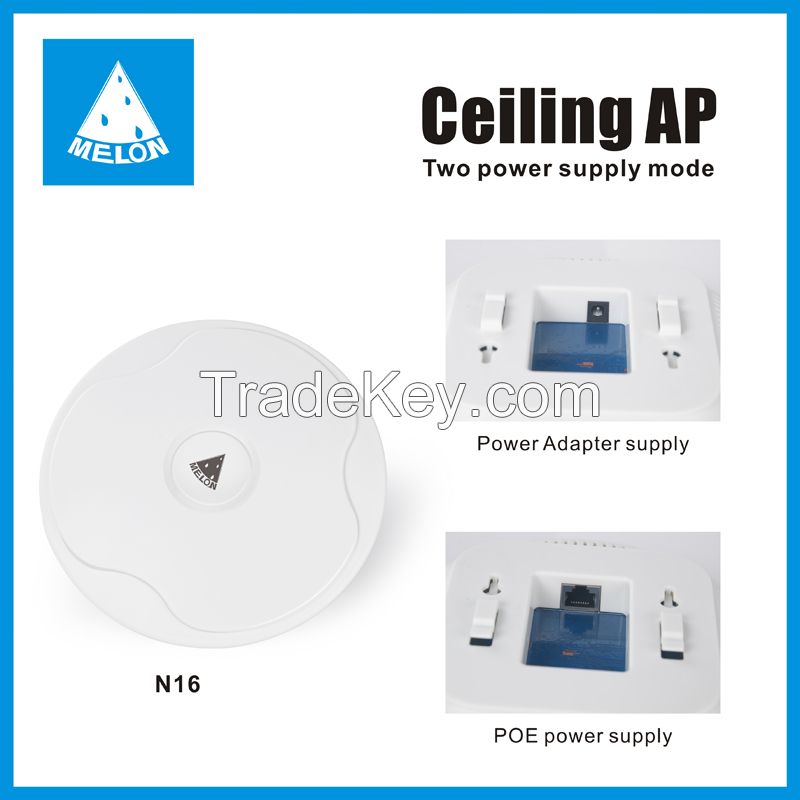 300Mbps Ceiling AP 2.4GHz,long distance wifi repeater support 24v POE adapter
