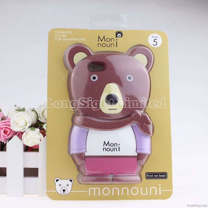 Rilakkuma 3D Bear Soft Silicone Gel Case for iphone 4s/5g