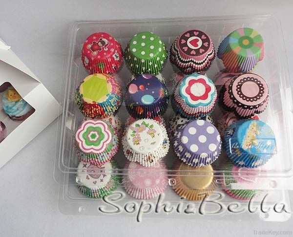 1000 Pcs cupcake liners baking liners present case mixed 10 patterns