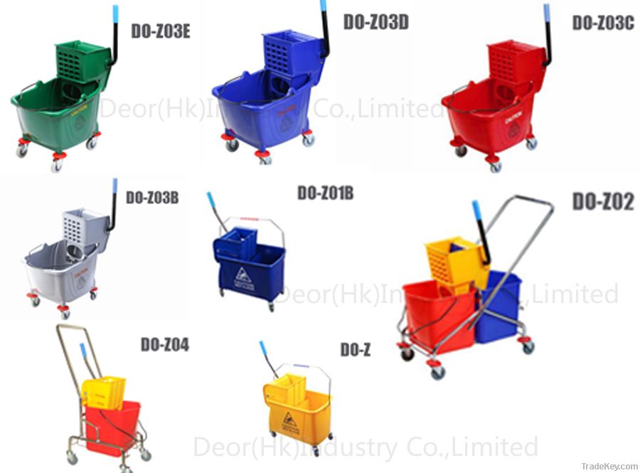 plastic trolley mop bucket