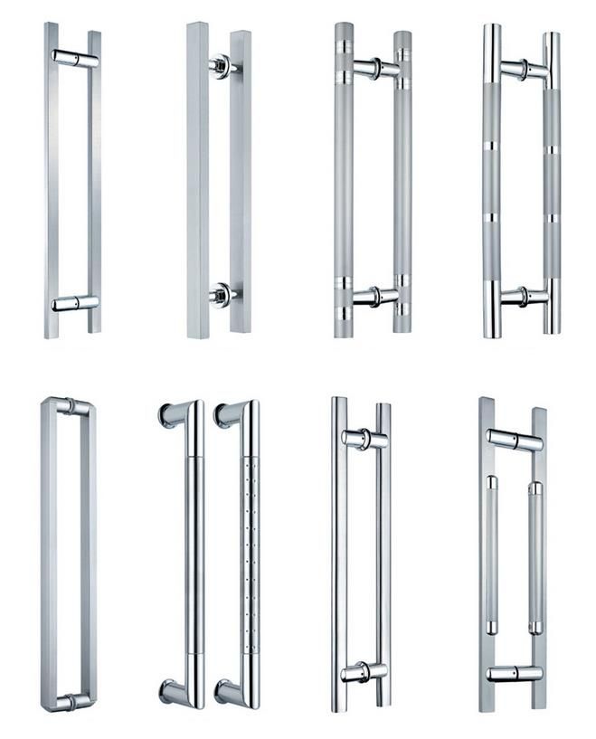 shower room galss lever door chrome plated handles