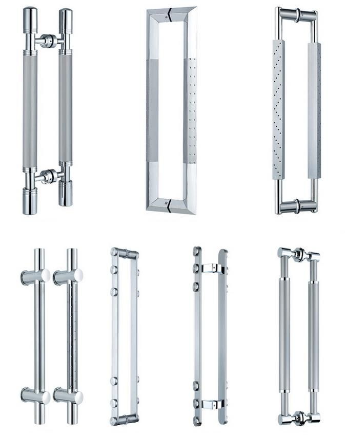 shower room galss lever door chrome plated handles