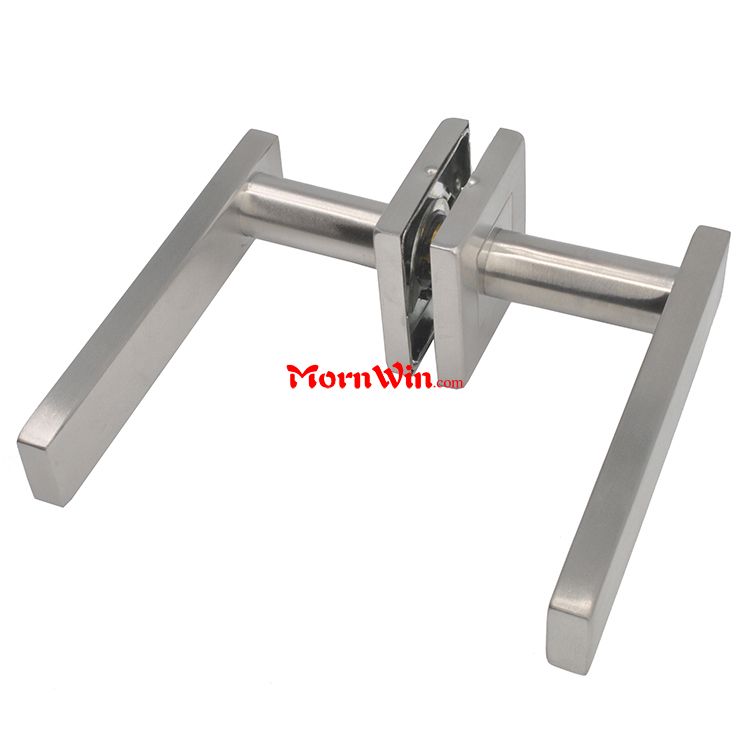 Stainless Steel Square Lever Door Handle With Escutcheon