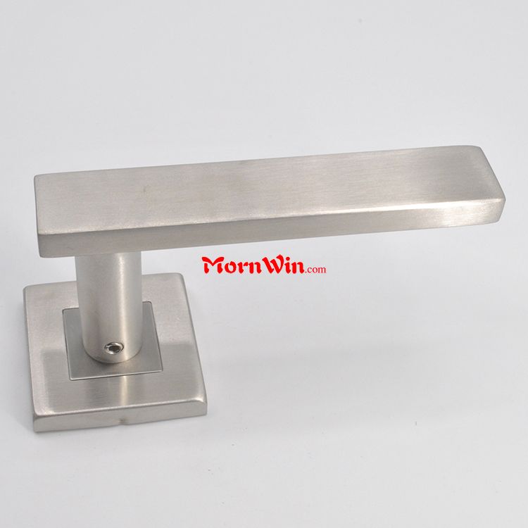 Stainless Steel Square Lever Door Handle With Escutcheon