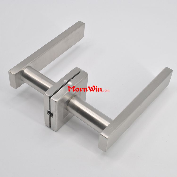 Stainless Steel Square Lever Door Handle With Escutcheon