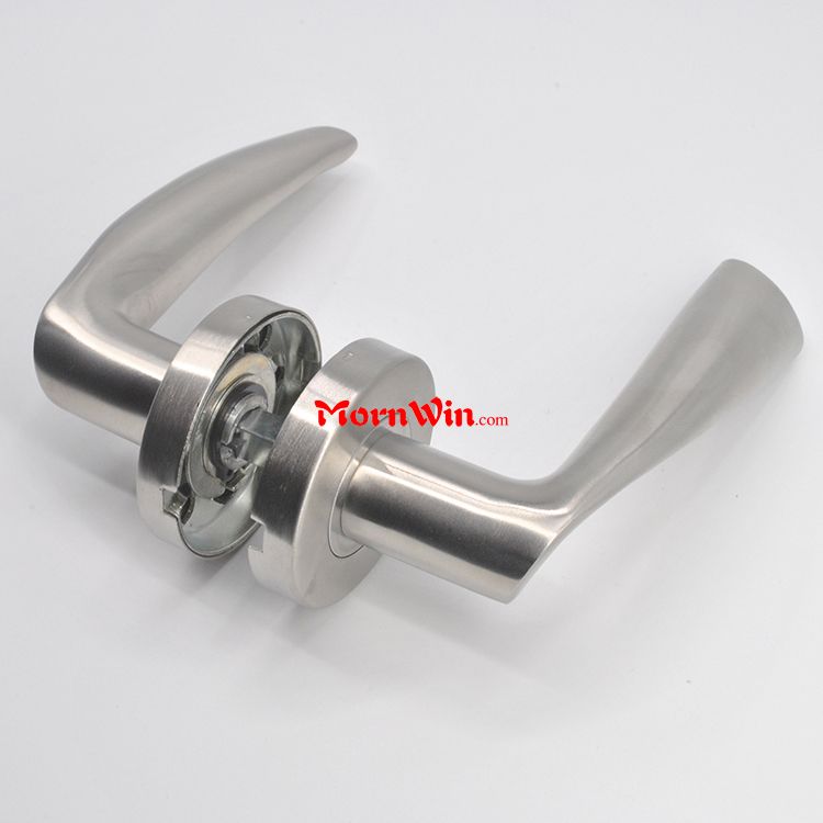 Stainless Steel Connector Square Rose Solid Casting Door Lever Handle