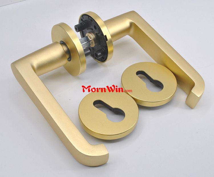 entrance door factory supply gold plate aluminum door lever handle suit for sliding door