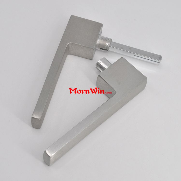 Elegant shape square rose plate lever aluminium main door handle